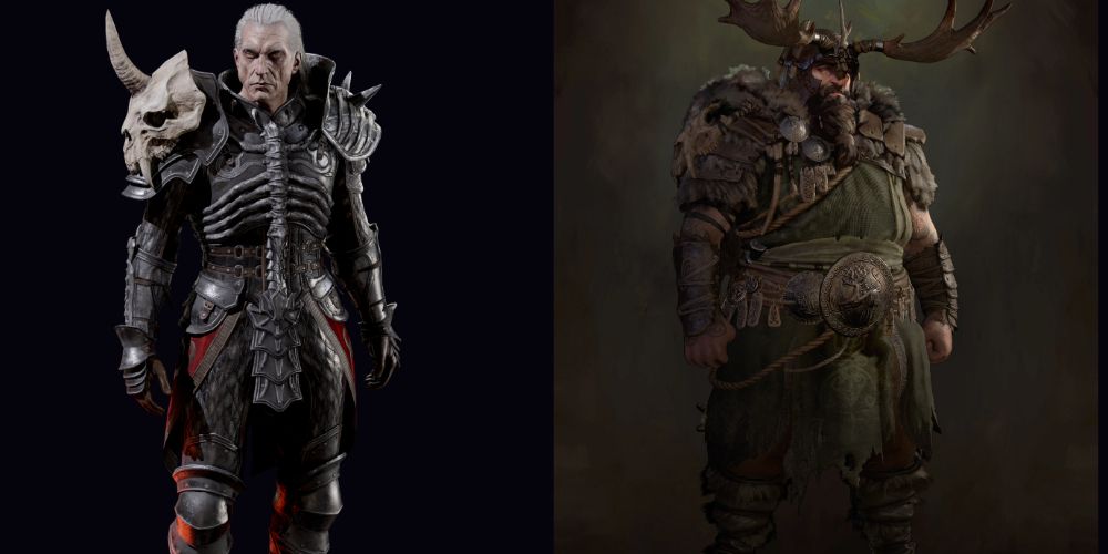 Diablo Necromancer on left, Druid on right
