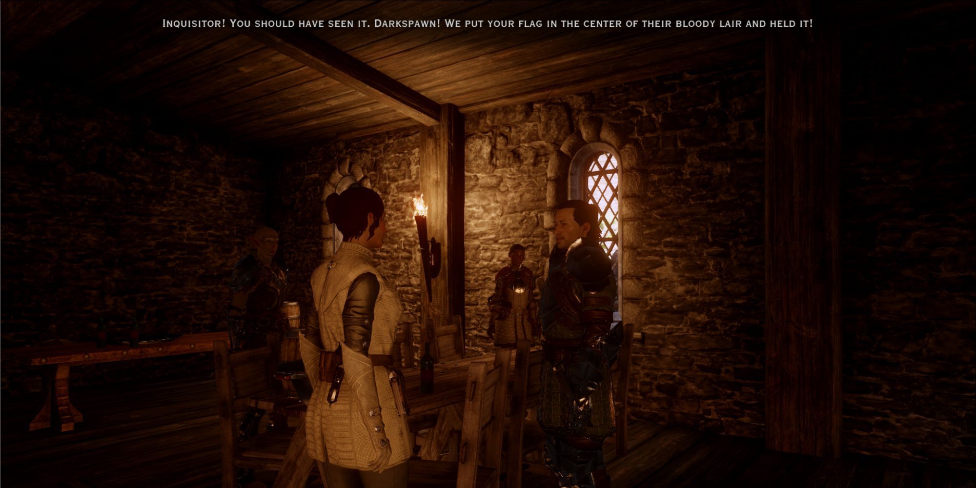 Dragon Age Donal Sutherland talking with the Inquisitor