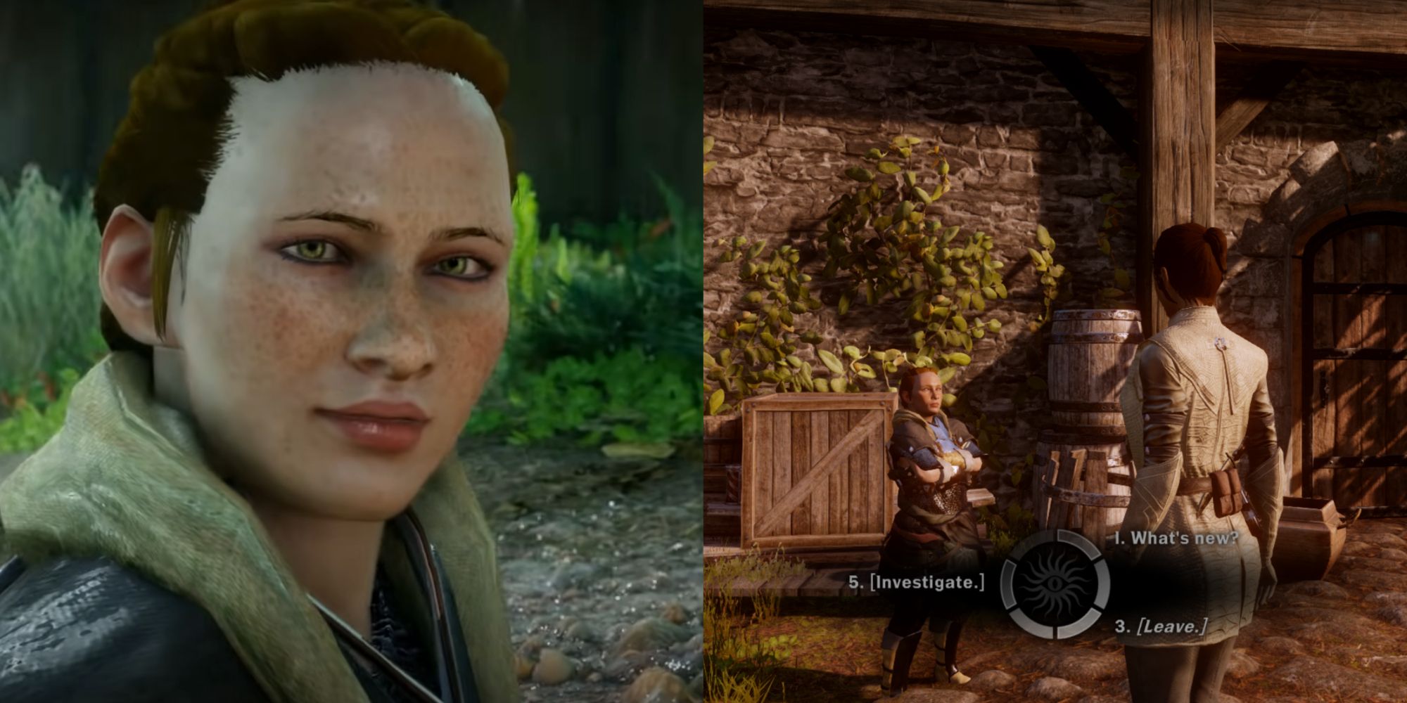 Dragon Age Lace Harding talking to the Inquisitor