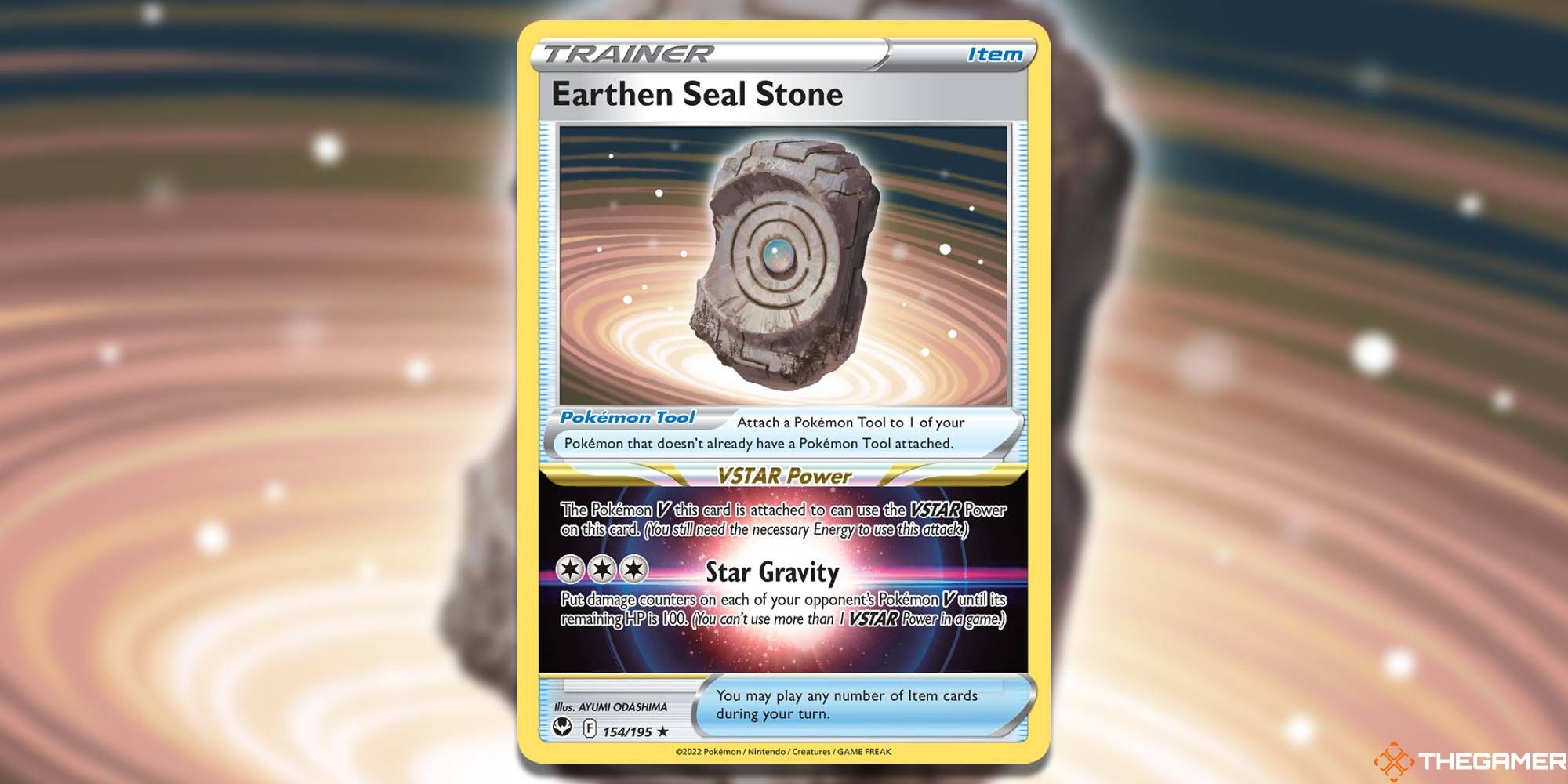 Earthen Seal Stone Silver Tempest Pokemon TCG
