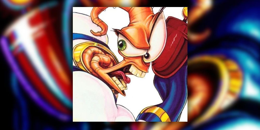 Earthworm Jim over Earthworm Jim Background