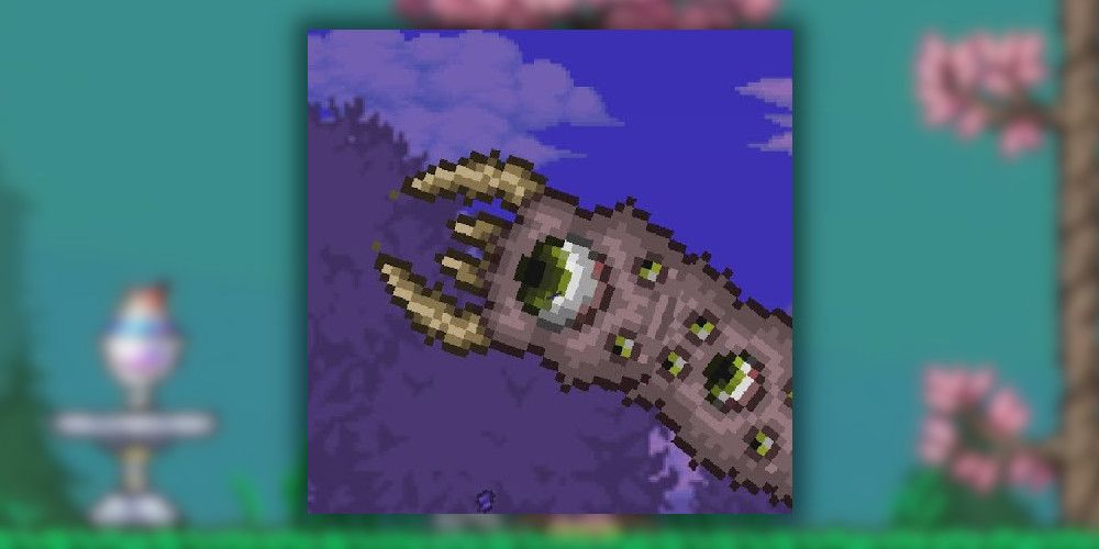 Eater of Worlds over Terraria Background