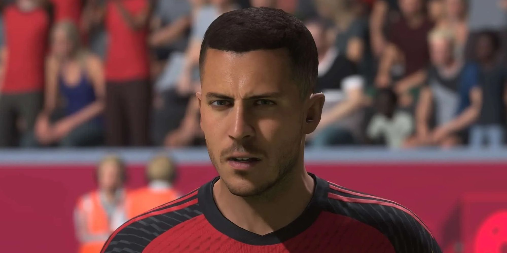 Eden Hazard wearing the Belgium national team home kit in FIFA 23