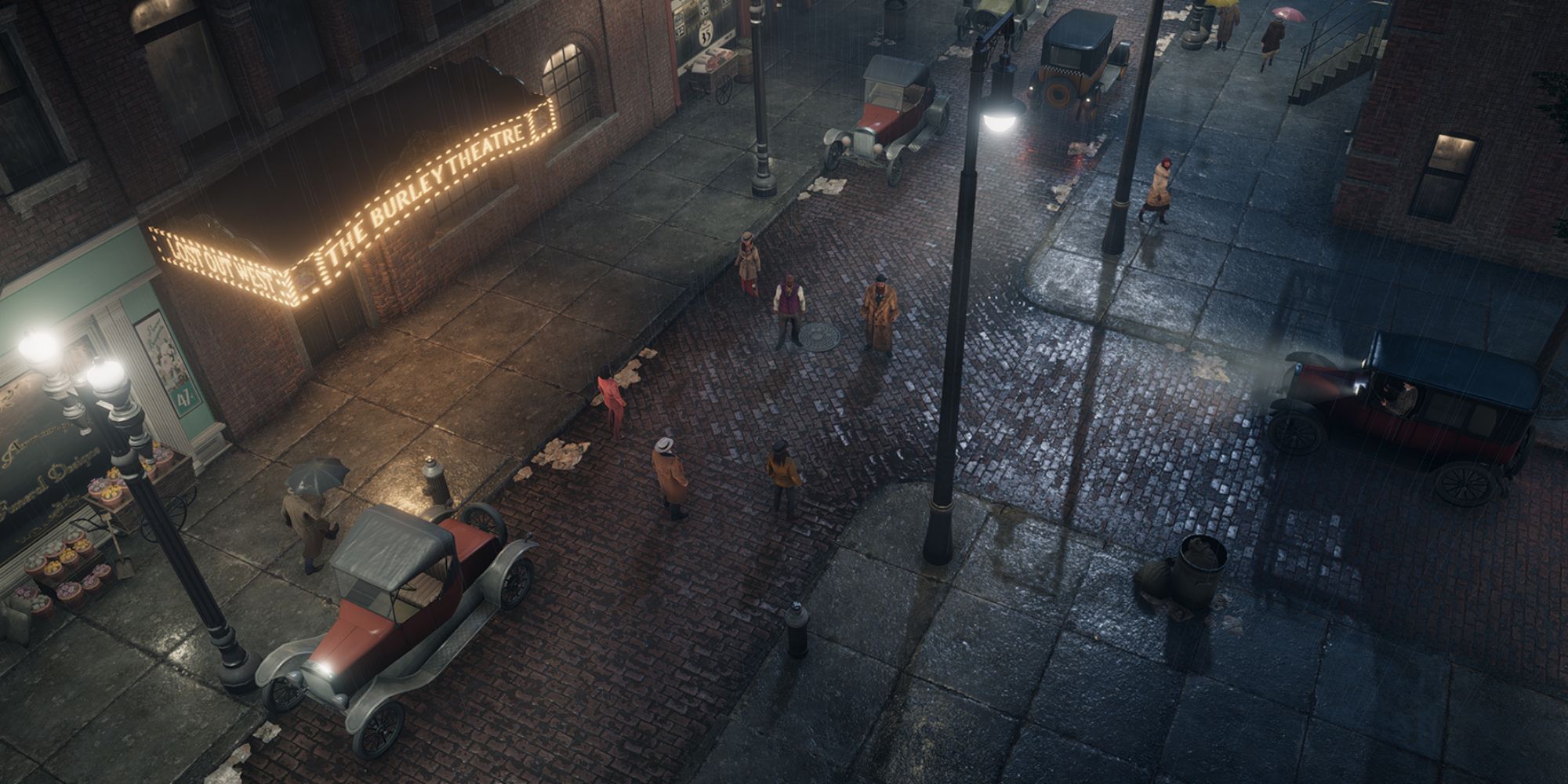Empire City Of Sin protagonists in a confrontation on teh streets