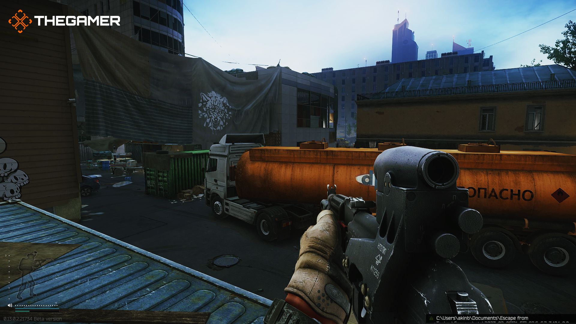 Escape From Tarkov Behind Yellow Building Loot Spot Image