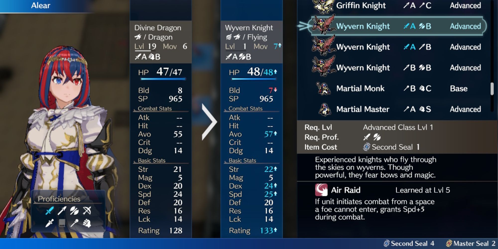 Fire Emblem Engage - promoting Alear to Wyvern Knight