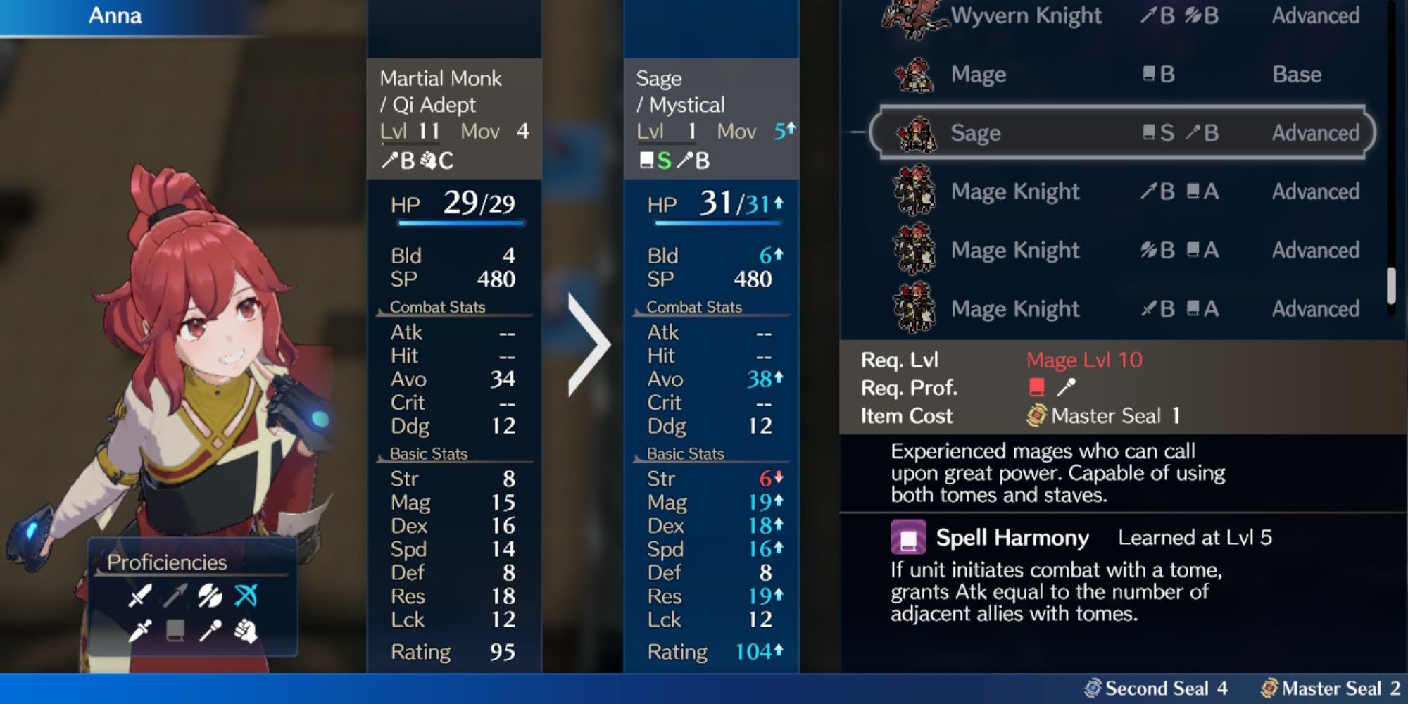 Fire Emblem Engage - promoting Anna to Sage