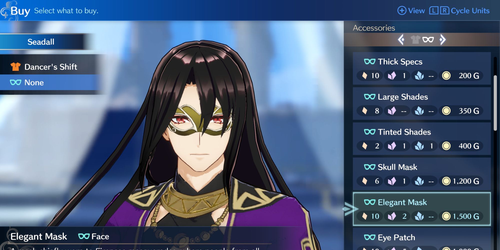 Fire Emblem Engage - Seadall Elegant Mask
