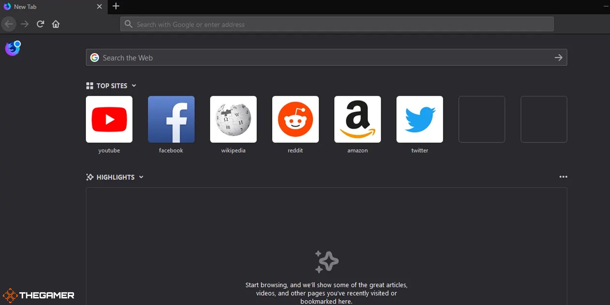 Firefox homepage