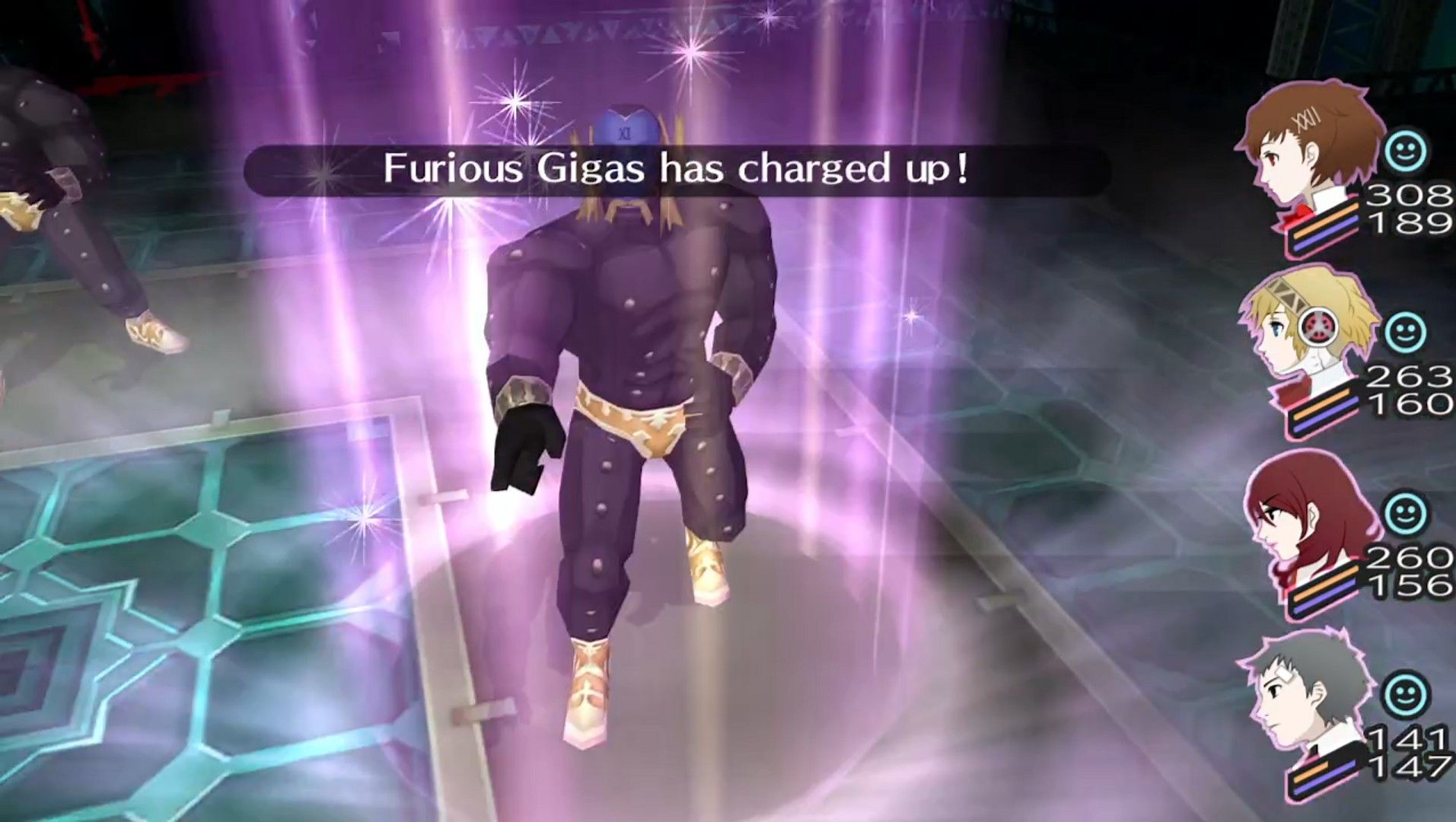 furious gigas using power charge in persona 3 portable