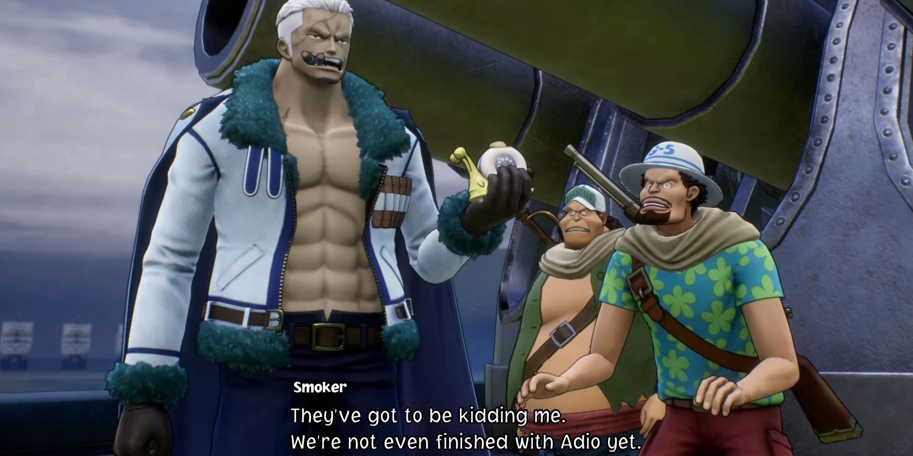 Smoker and troops in One Piece Odyssey