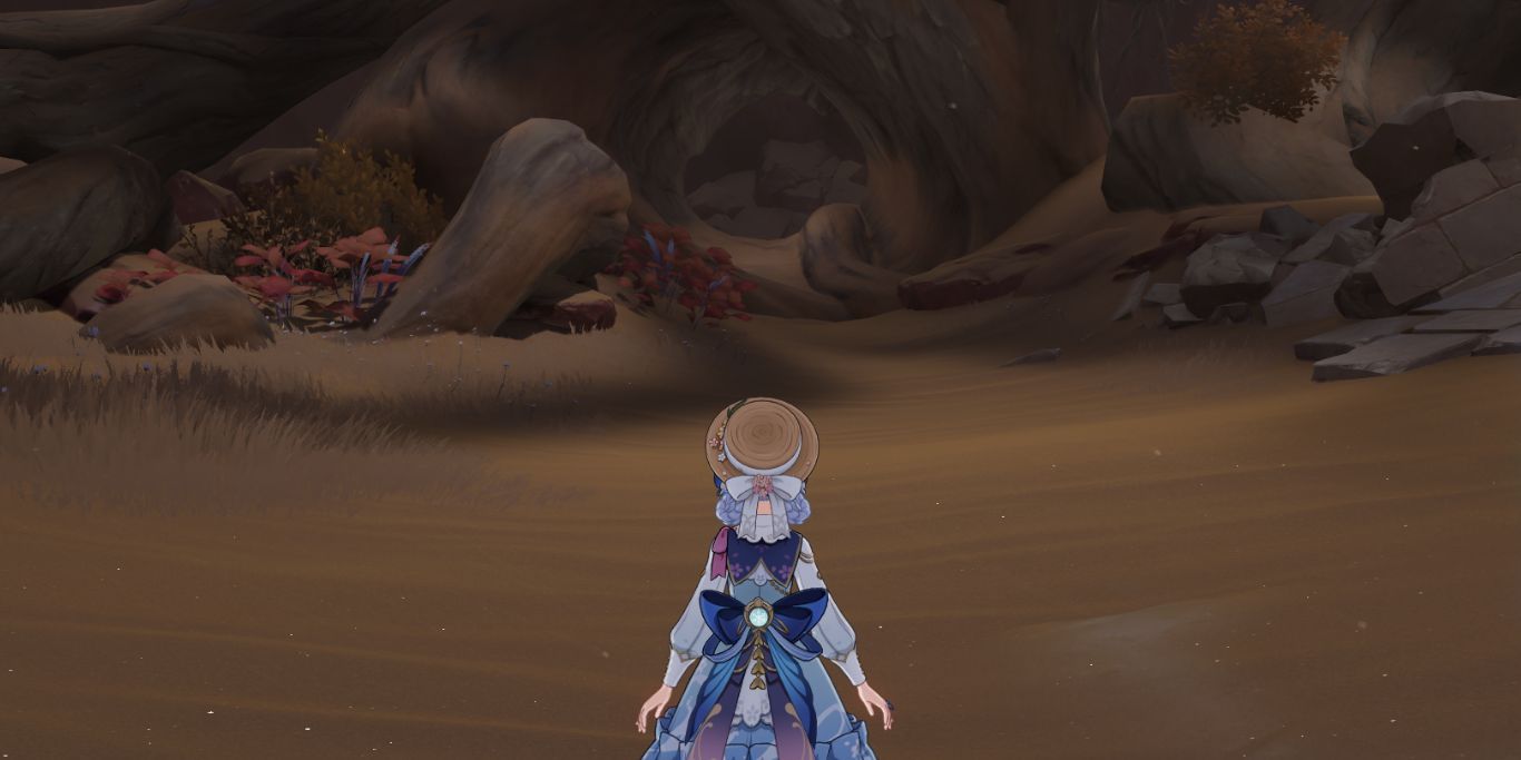 Genshin Impact Ayaka In Front Of Giant Withered Tree