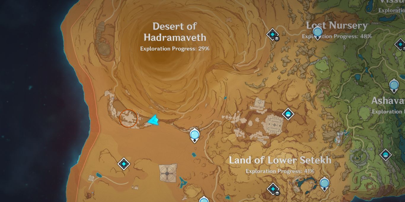 Genshin Impact Desert Of Hadramaveth Map Marking Safhe Shatranj