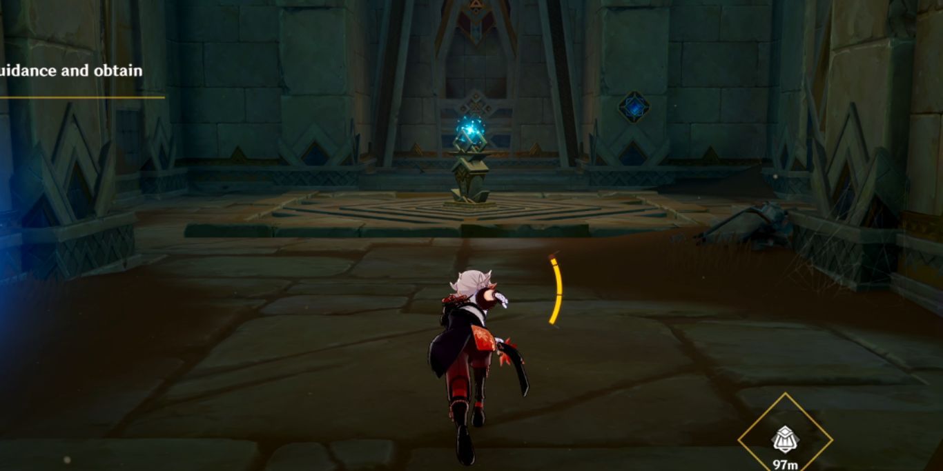 Genshin Impact Kazuha Running to Blue Orb