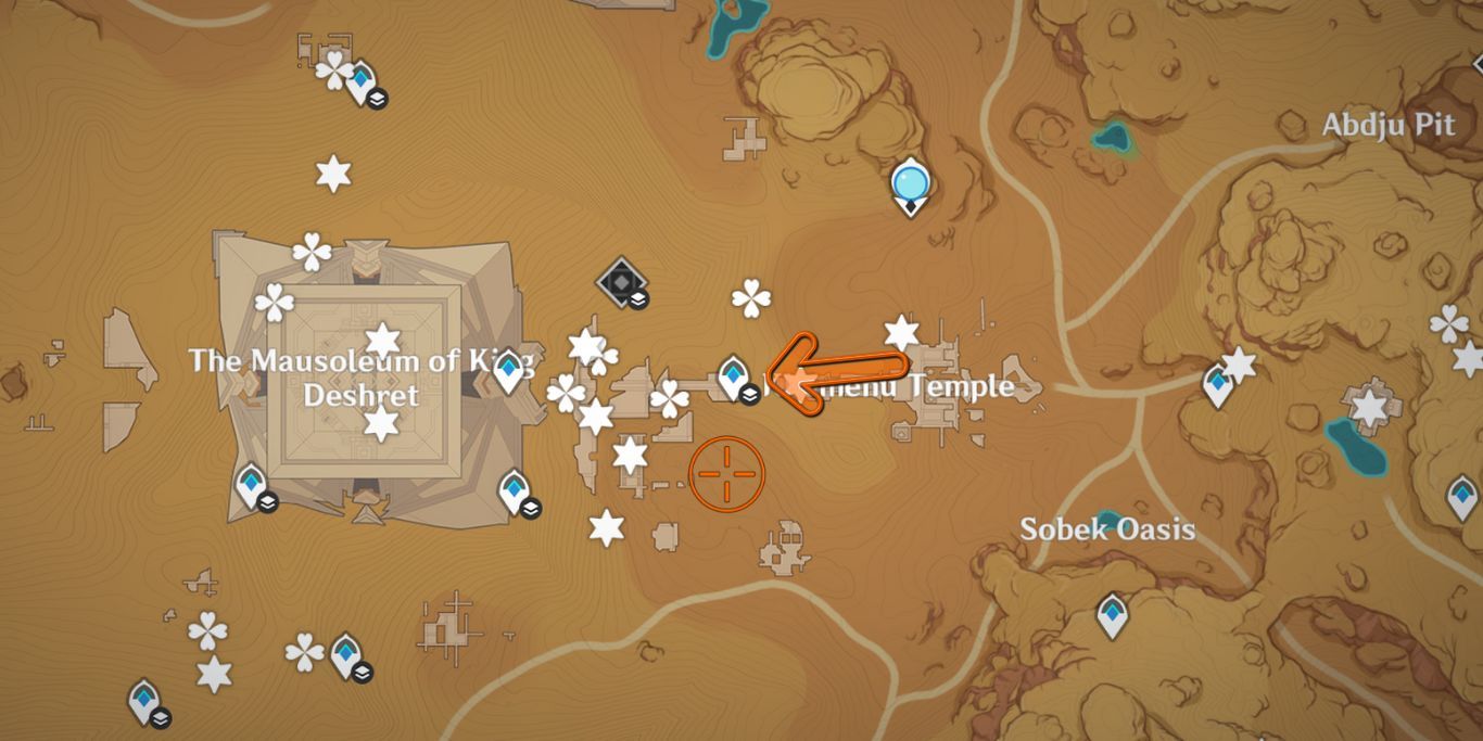 Genshin Impact Khemunu Temple Map With Reticle