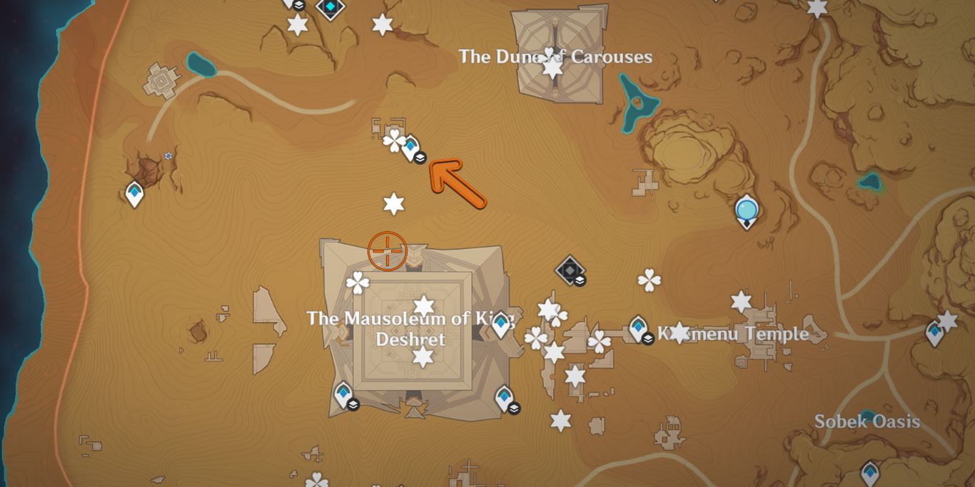 Genshin Impact Mausoleum Of King Deshret Map With Reticle