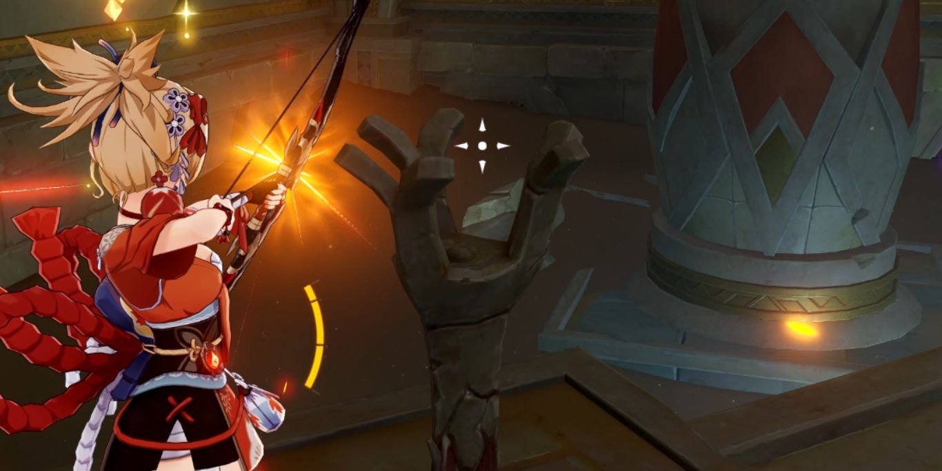 Genshin Impact Yoimiya Aiming At Pyro Torch