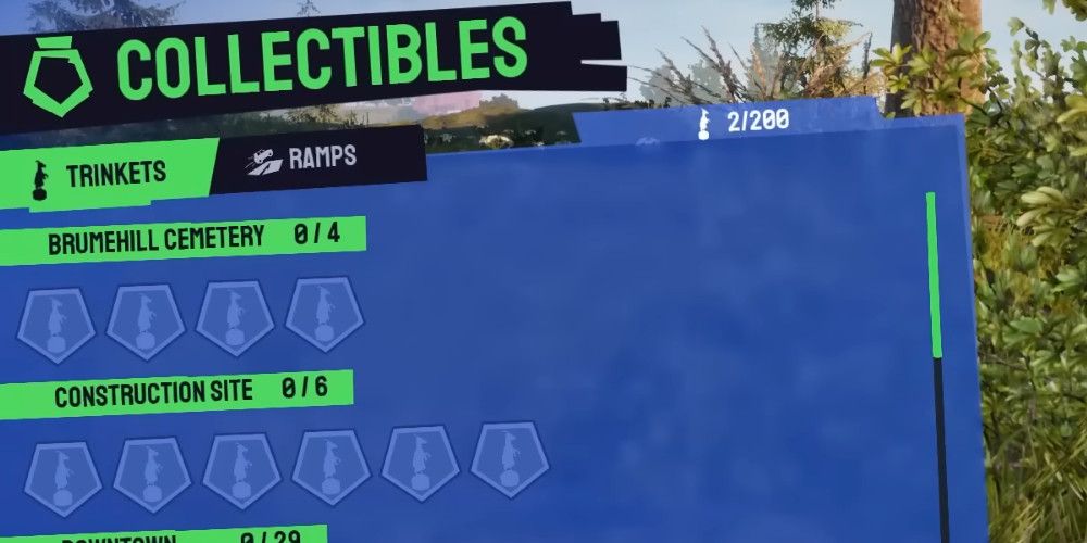 Goat Simulator 3 Collectibles screen, on trinkets tab, no items collected