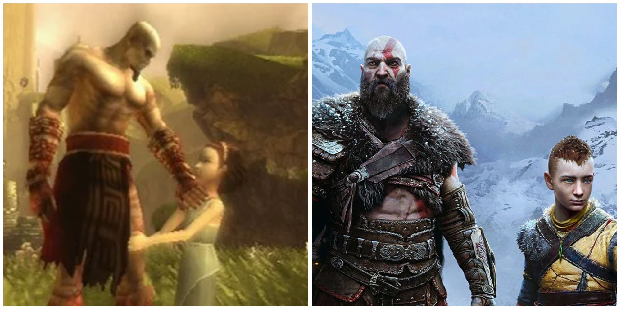God Of War - Kratos and Calliope and Kratos and Atreus 