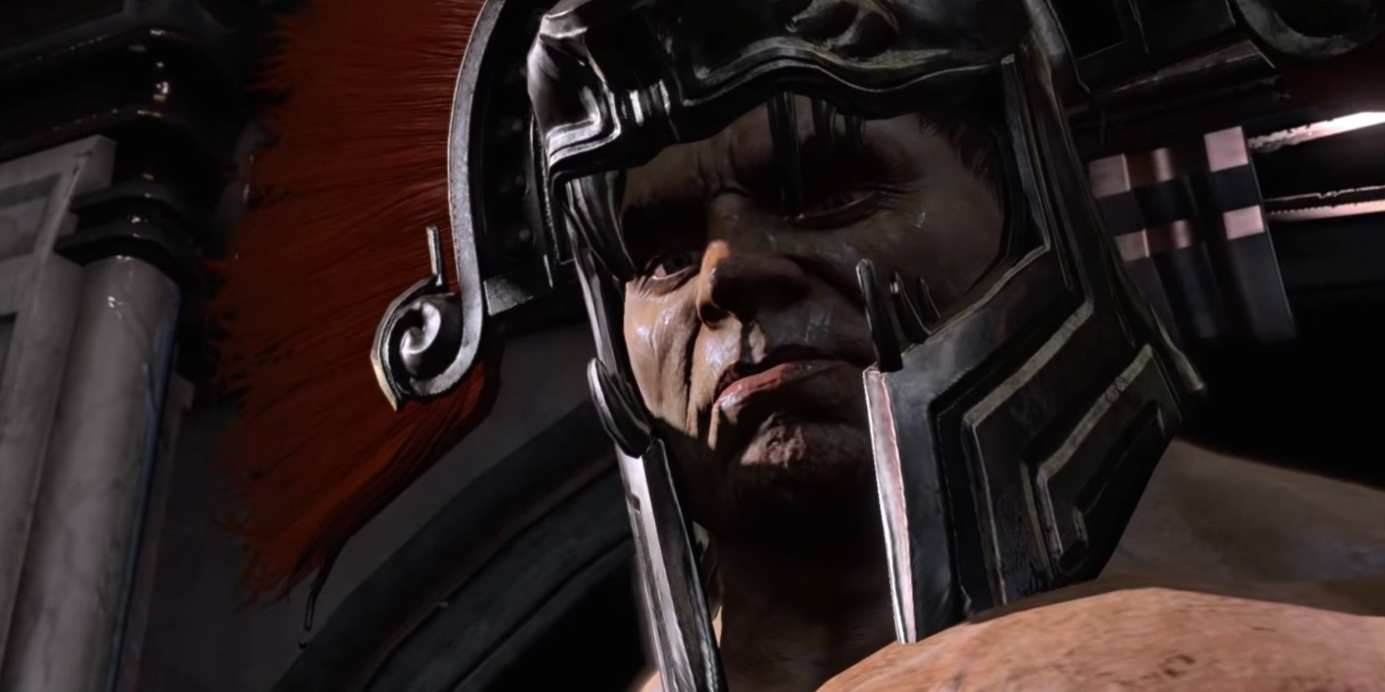 God of War: Heracles wearing his signature lion-engraved armor