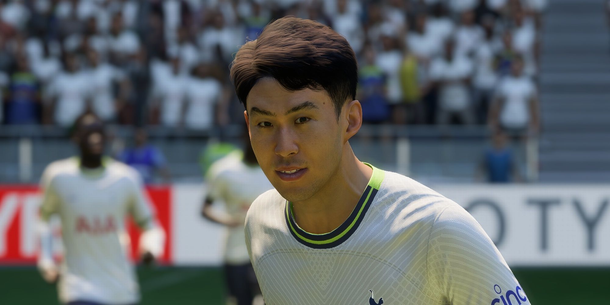 Heung Min Son wearing the Tottenham home kit in FIFA 23