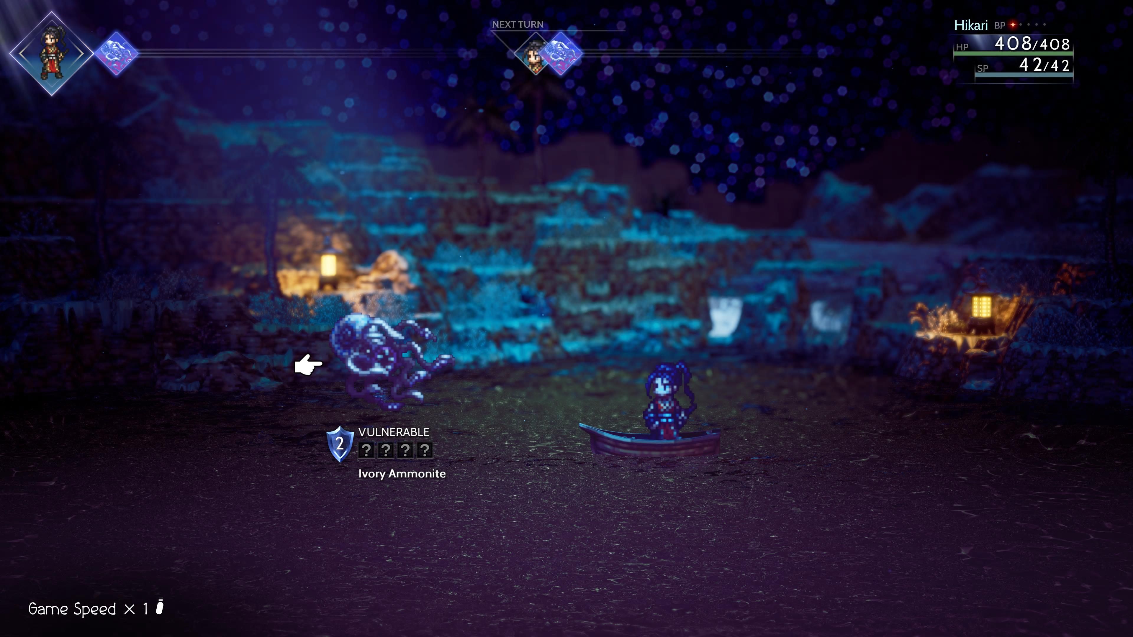 Hikari Octopath Traveler 2 Battle in Southern Ku Sands