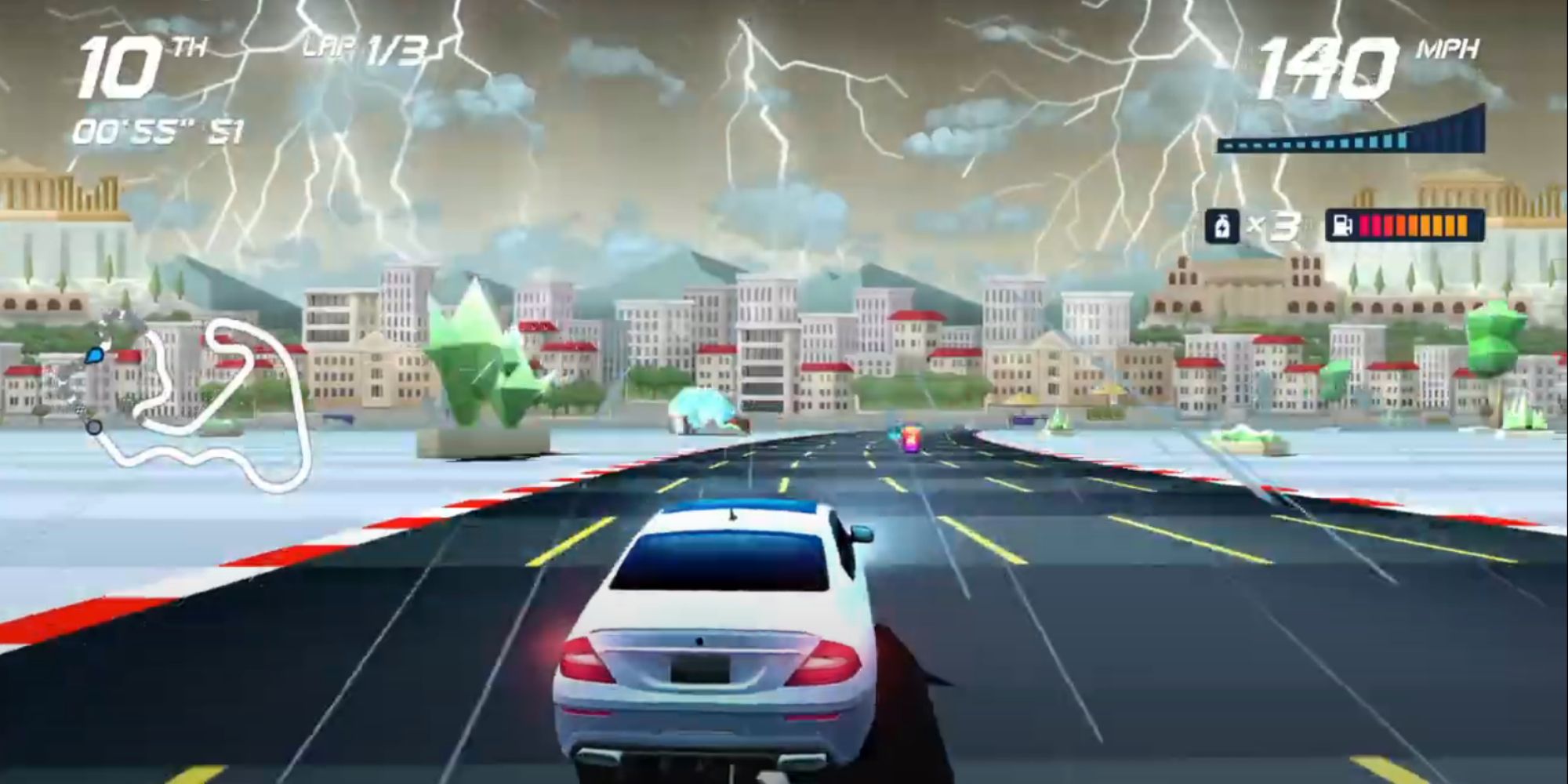 Horizon Chase Turbo map in Greece called Thunderstorm, inspired by the Greek God Zeus