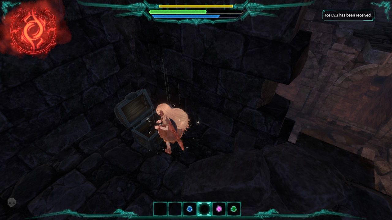 Nobeta finds the second ice spell in the Lava Ruins in Little Witch Nobeta.
