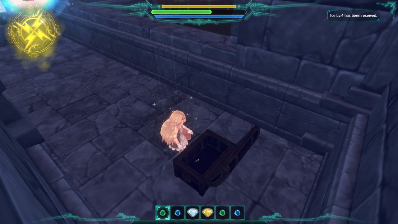 Nobeta finds the fourth ice spell from the Spirit Realms - Crossroads in Little Witch Nobeta.