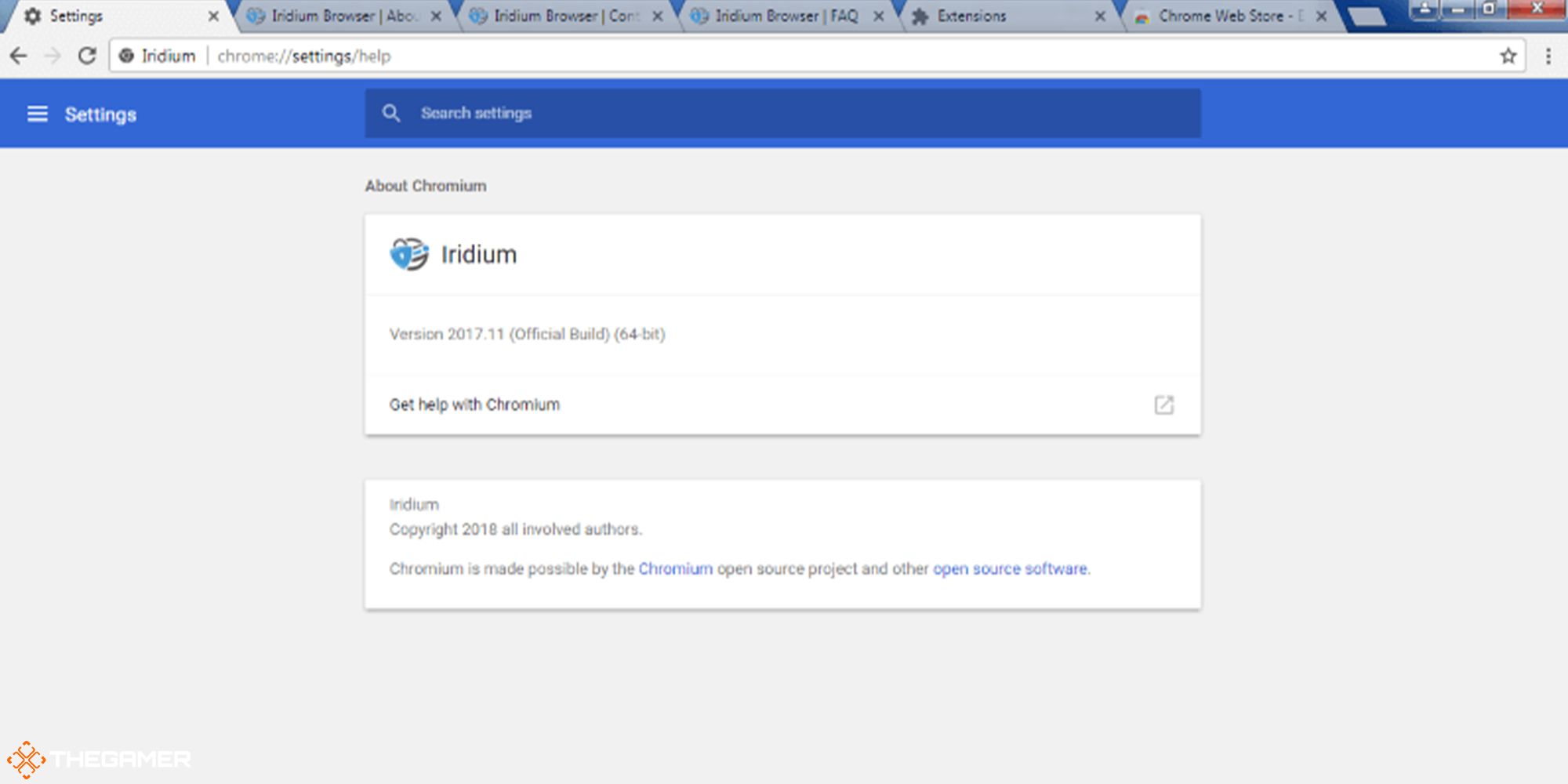 Iridium browser example