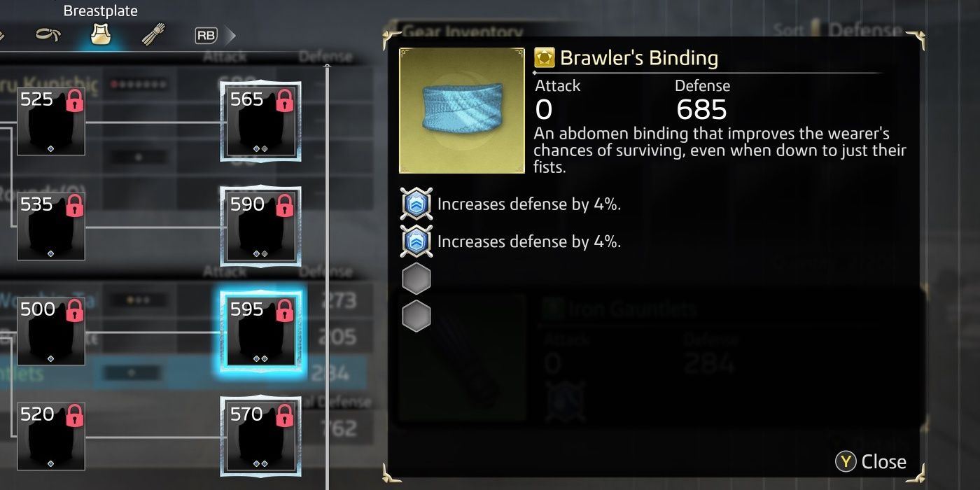 The Brawler's Binding with its stats and description in the crafting menu.