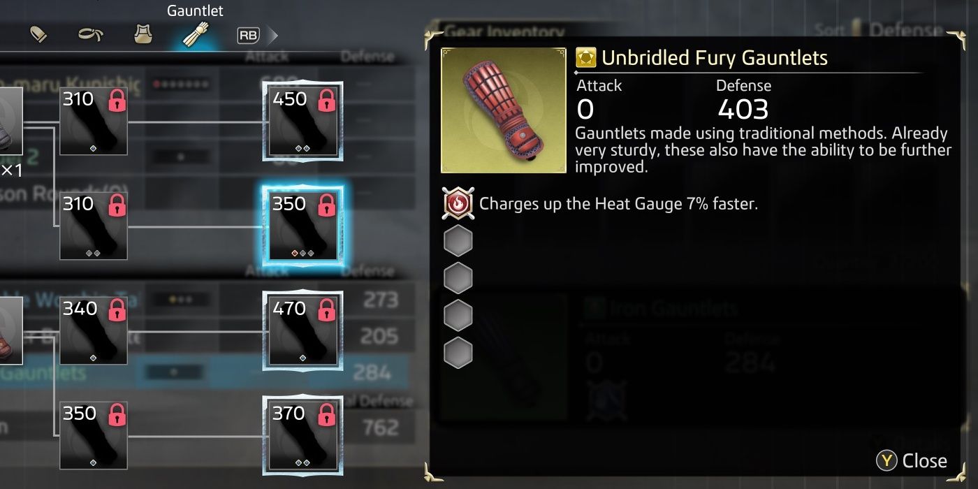 The Unbridled Fury Gauntlets with its stats and description in the crafting menu.