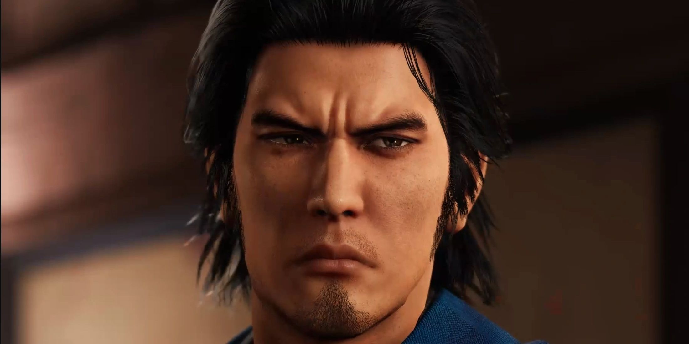 Ryoma Sakamoto frowns in thought as he furrows his brow in Like A Dragon: Ishin