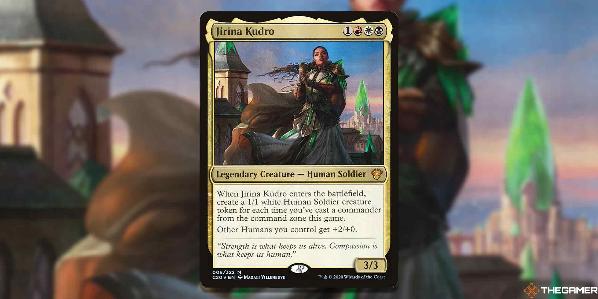 Image of the Jirina Kudro card in Magic: The Gathering, with art by Magali Villeneuve