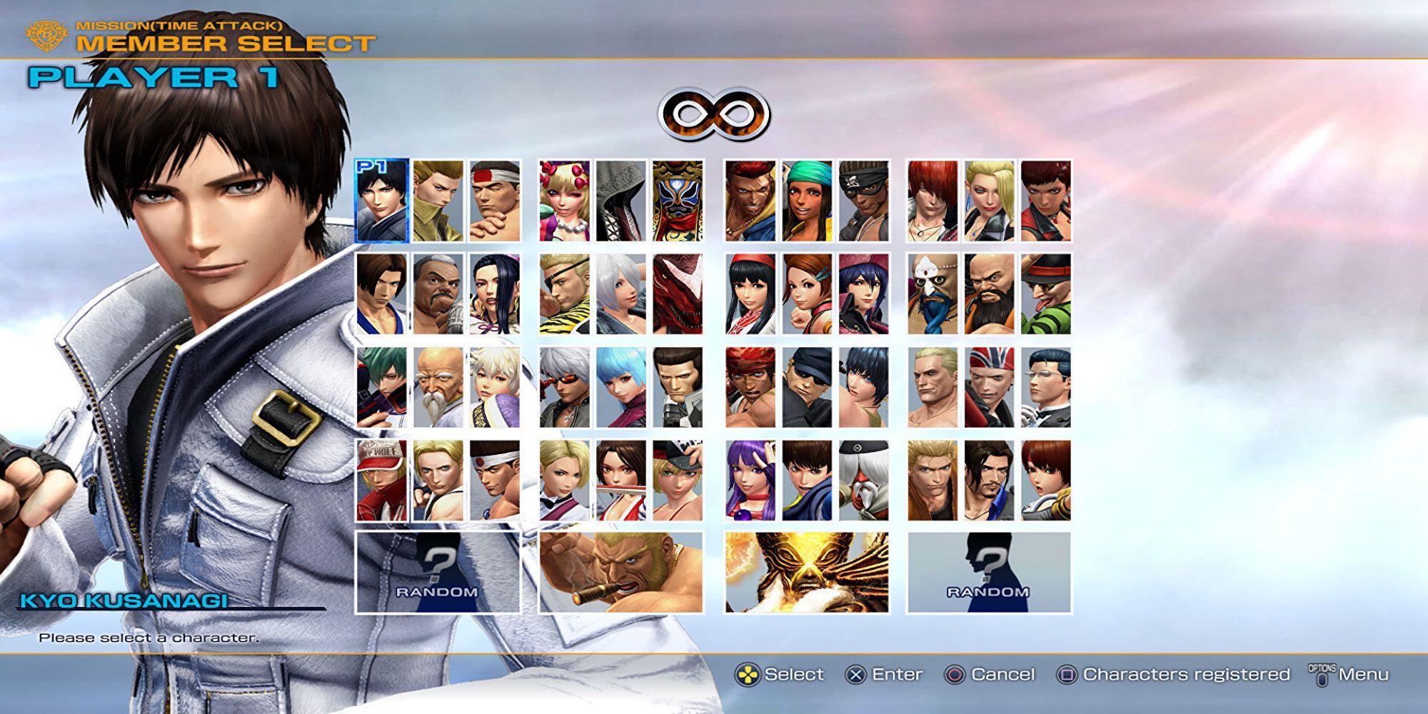 King of Fighters 14 Character Selection Screen