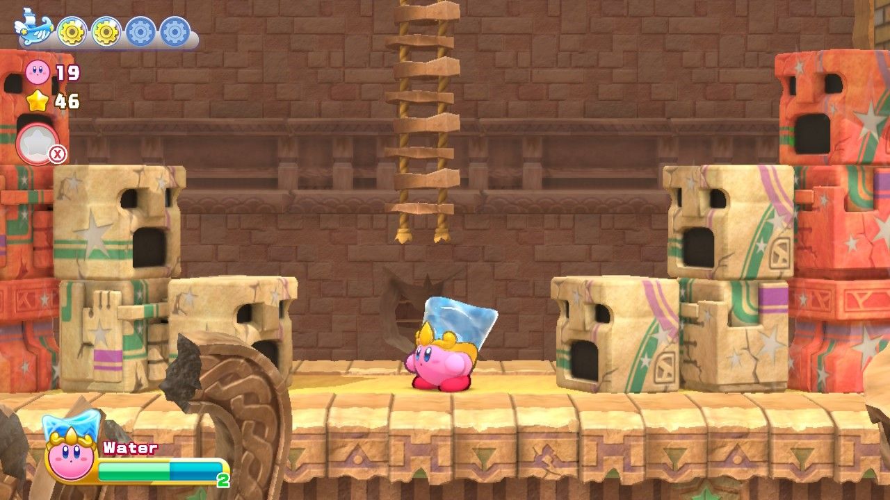 Kirby Raisin Ruins Stage Two Surrounded By Totems