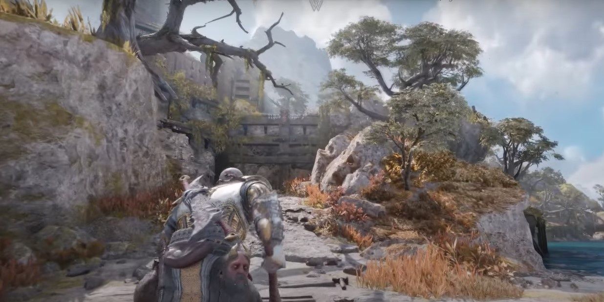 Kratos heading to ledge in Bay of Bounty