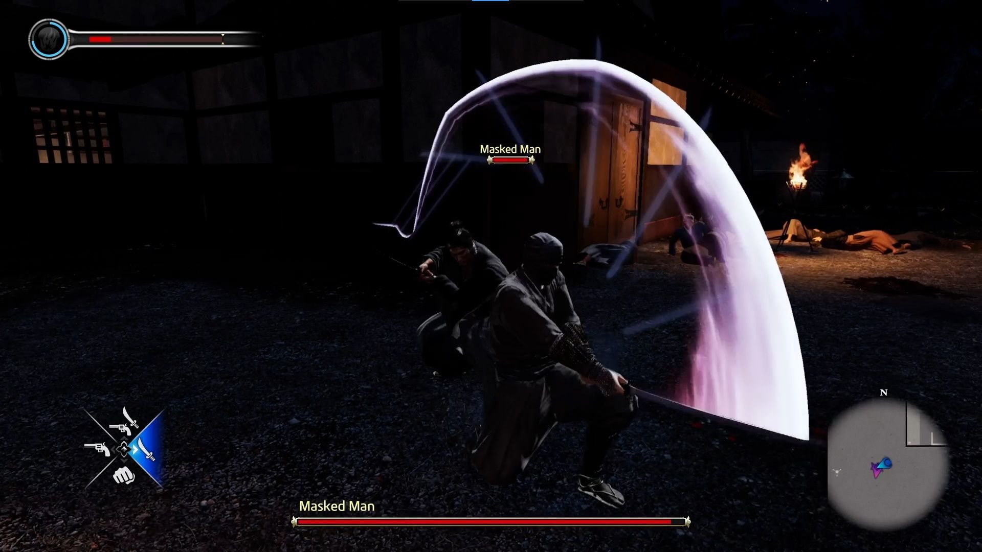 Like A Dragon Ishin, Chapter 1, Preparing to strike the Ninja in the back after dodging their slash