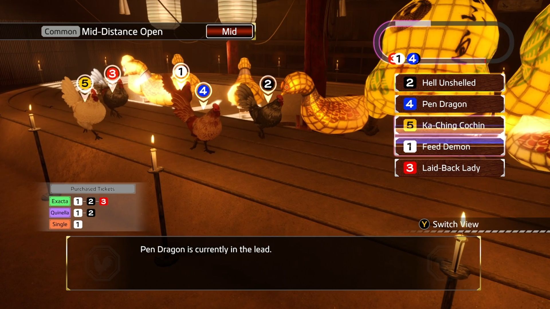 Like A Dragon Ishin, Chicken Races, A chicken race in progress
