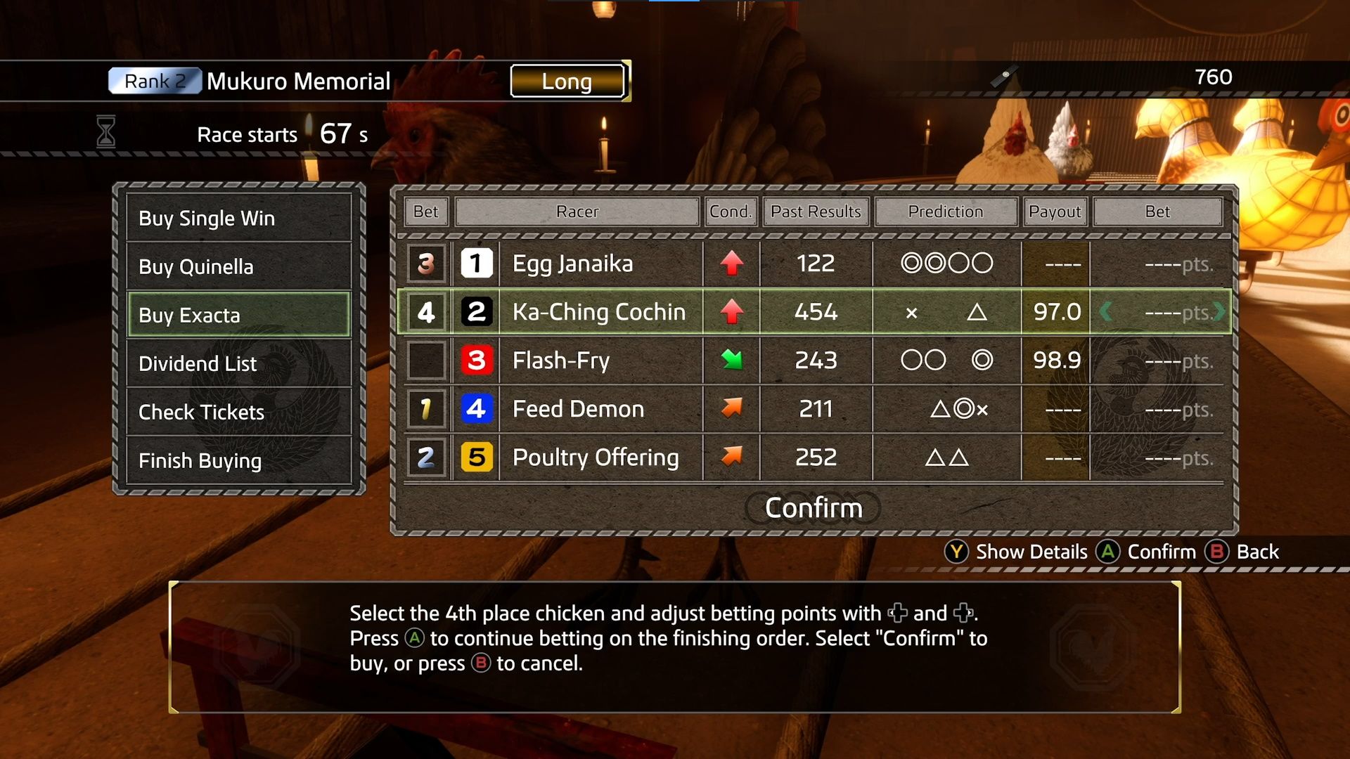 Like A Dragon Ishin, Chicken Races, Buy Exacta