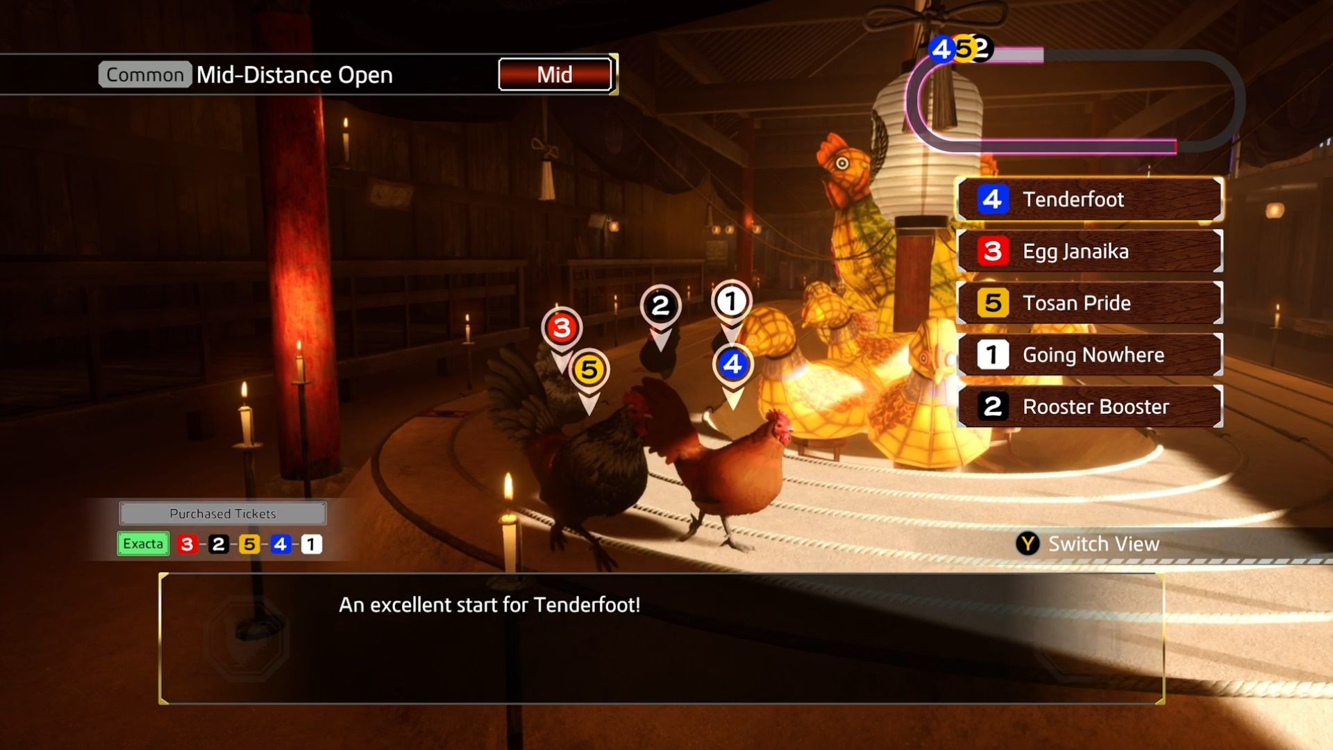 Like A Dragon Ishin, Chicken Races, Tenderfoot takes an early lead in this exciting race