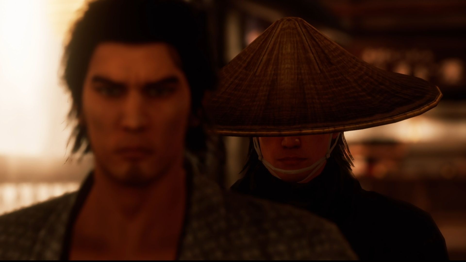 Like A Dragon Ishin, Izo being super shady and creeping up on Ryoma