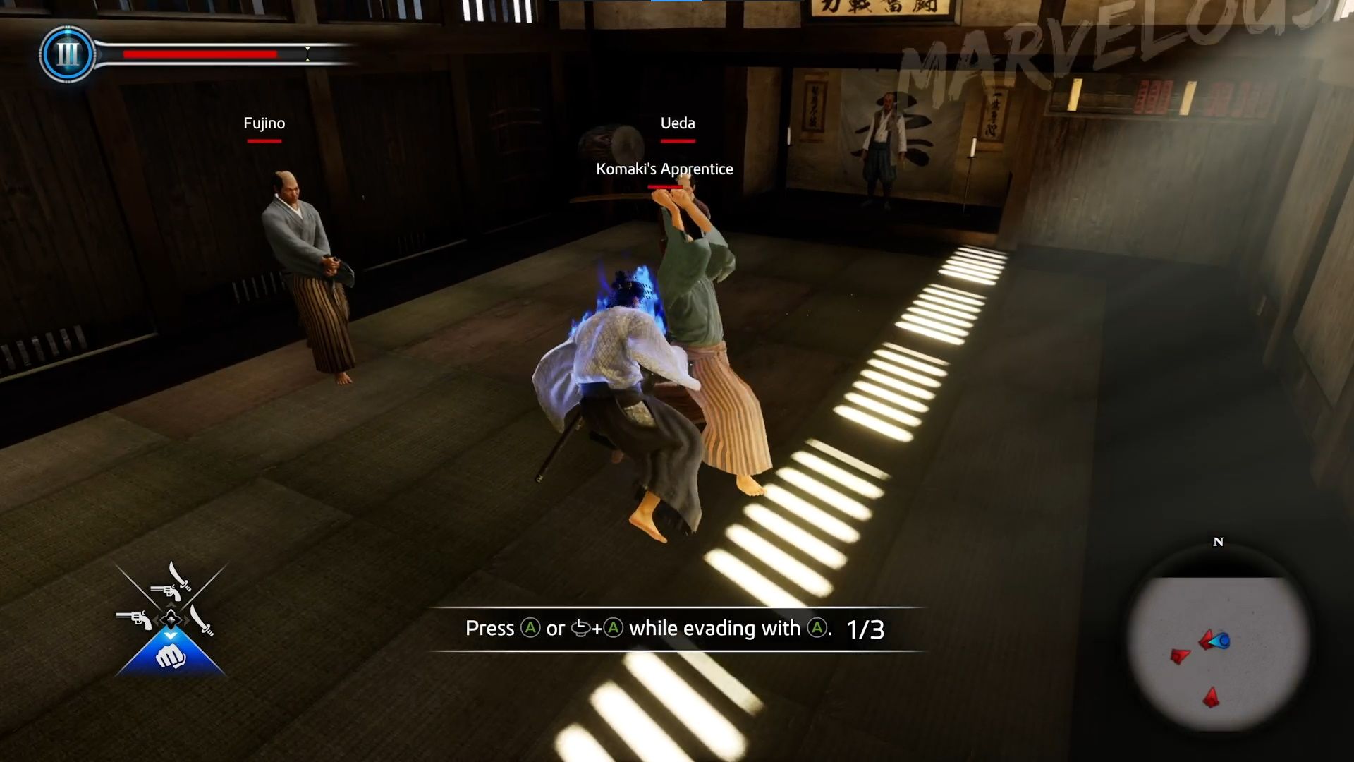 Like A Dragon Ishin, Ryoma performing the Dharma Tumbler