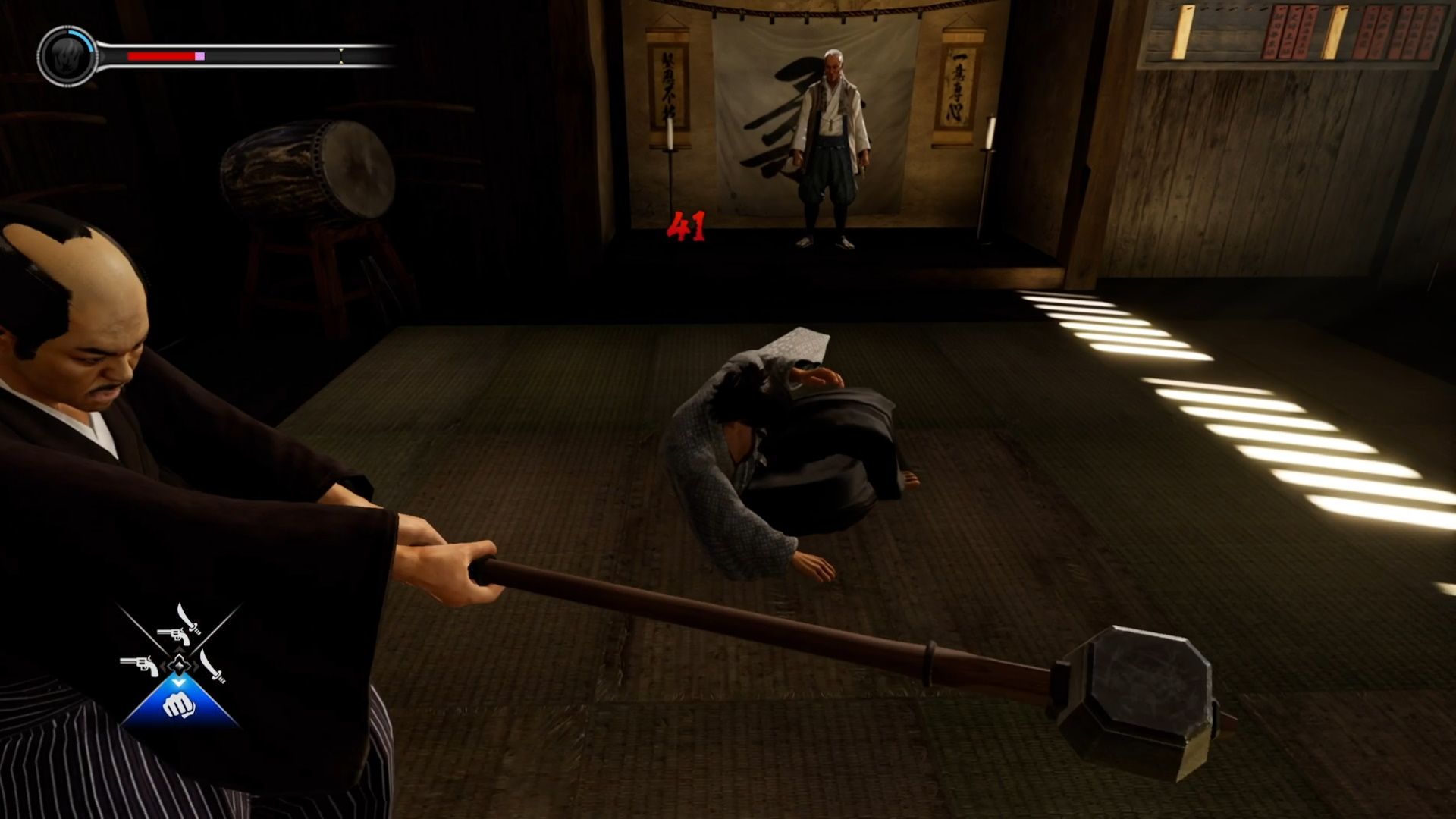 Like A Dragon Ishin, Ryoma performing the Komaki Cat-Like Reflexes