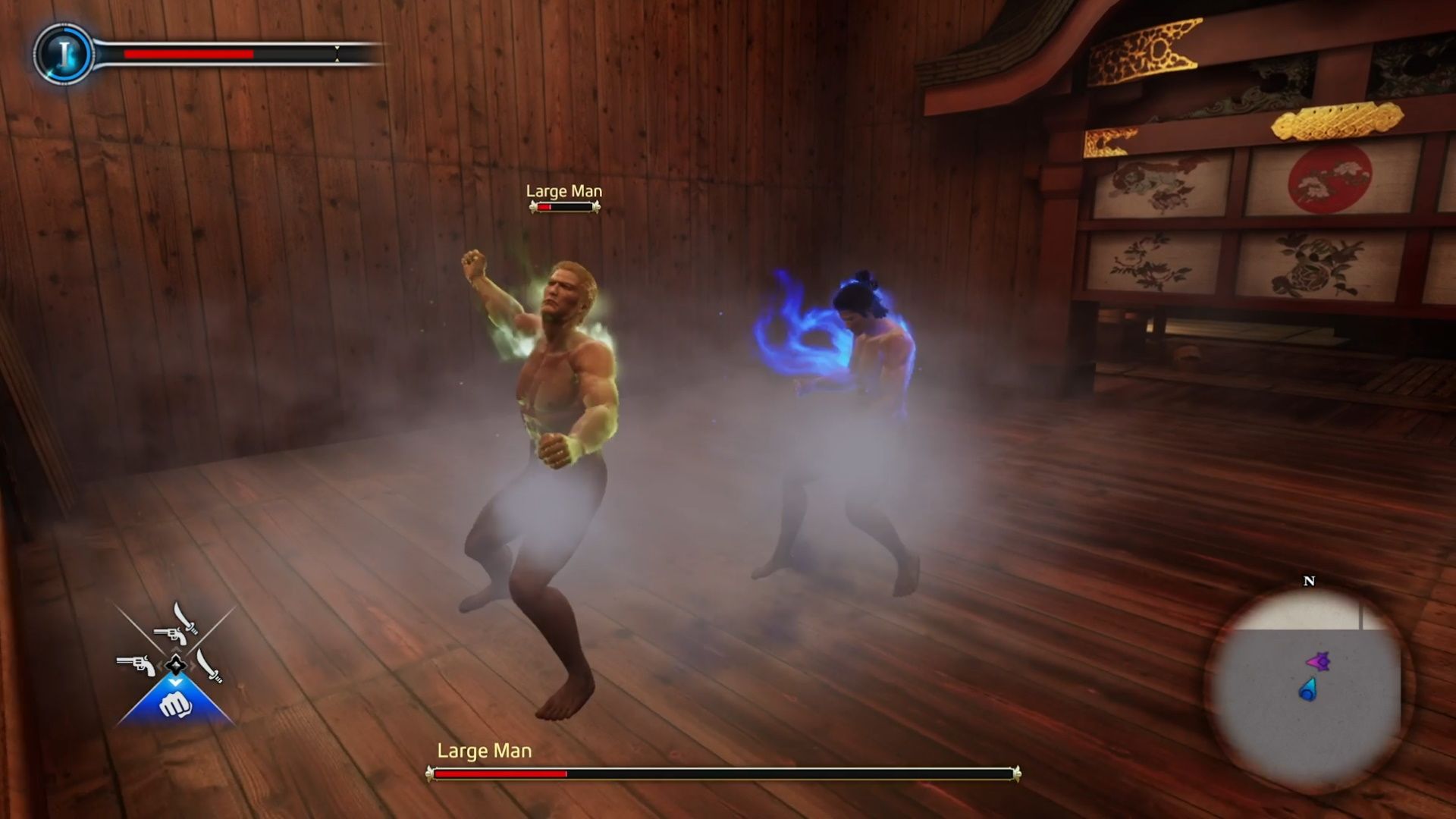 Like A Dragon Ishin, Saigo using his big wind up attack