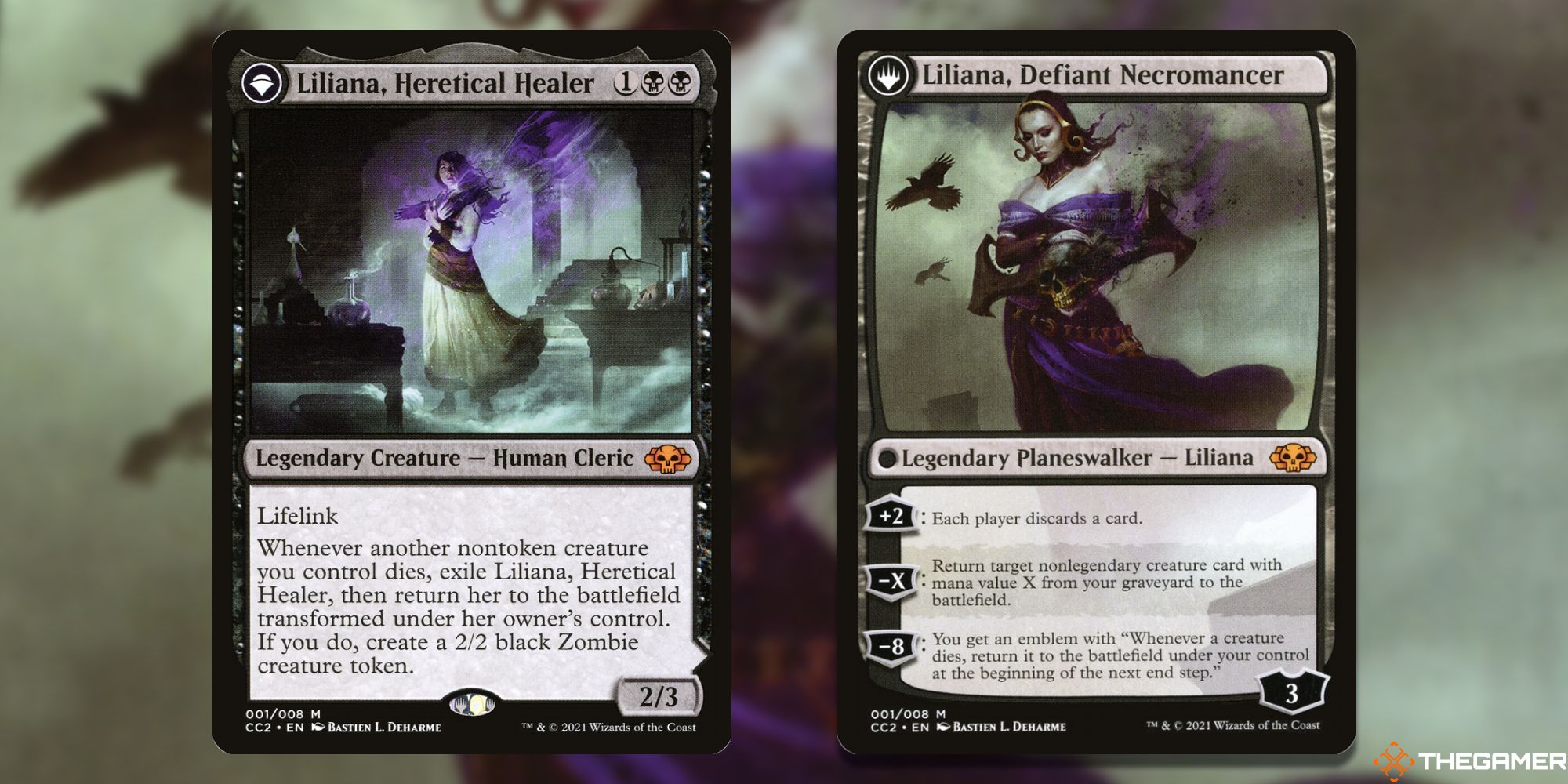 MTG: Liliana, Heretical Healer/Liliana, Defiant Necromancer card