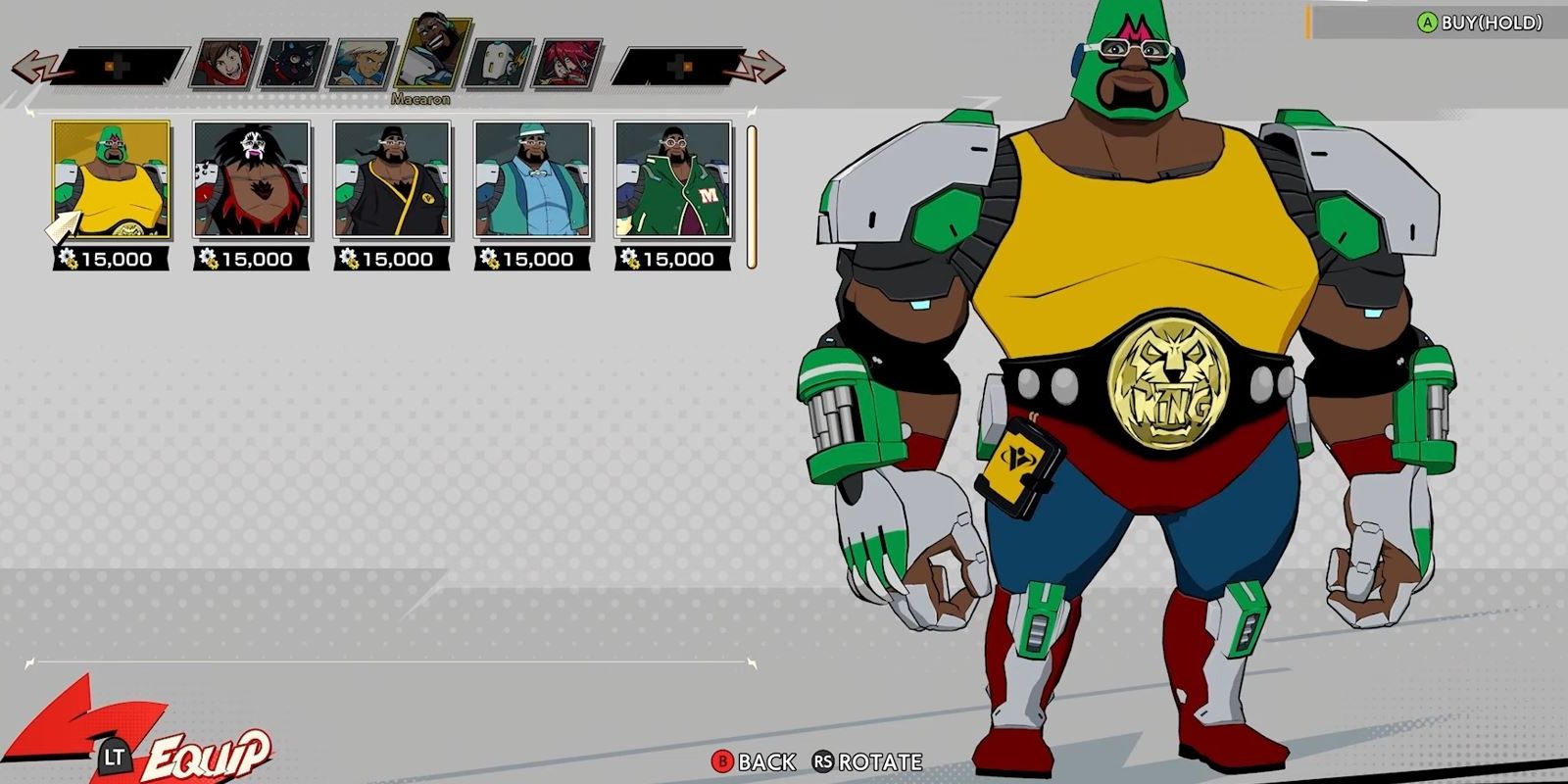 Macaron's Luchador outfit in Hi-Fi Rush