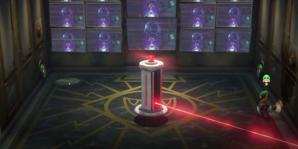Luigi evading column with a single laser