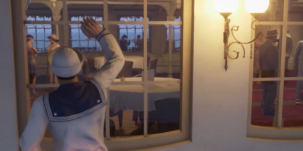 Mafia Screenshot Of Tommy Dressed As Sailor Cleaning Windows