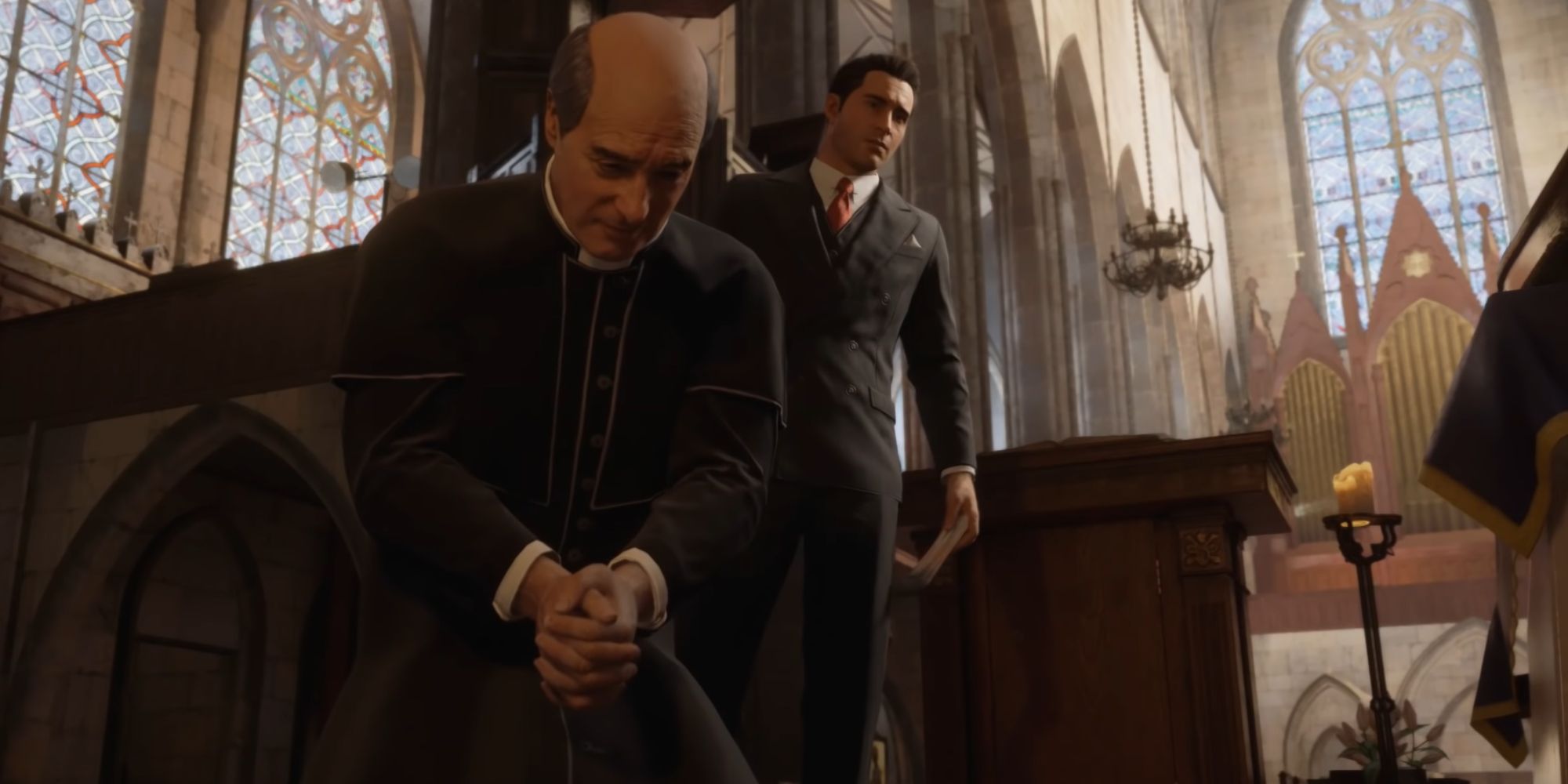 Mafia Screenshot Of Tommy Standing Over Priest